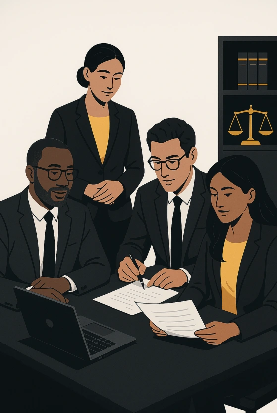 Legal professionals collaborating at Law Buffers